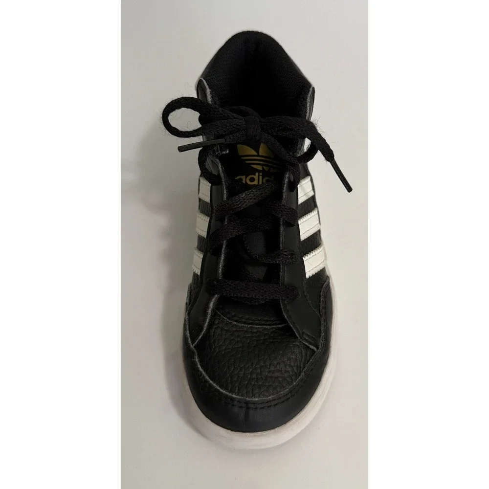 Adidas Hoops‎ Mid 2.0 Kids Black White Gold Sneakers Size 10K FV5738 Ortholite